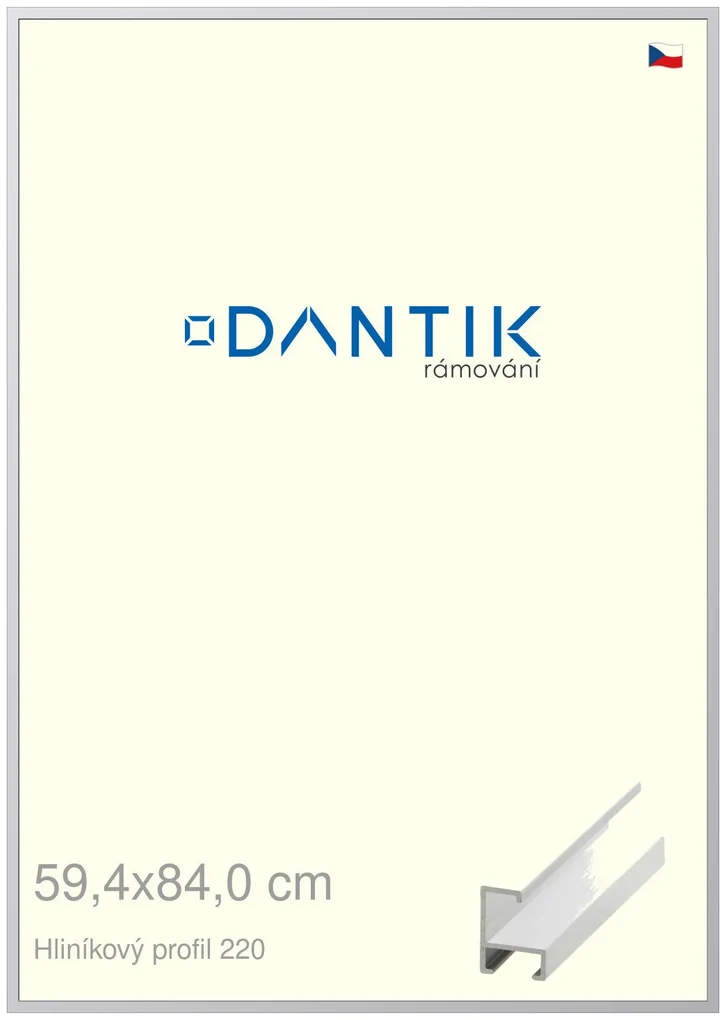 DANTIK rám na obraz 59,4x84 | ALU Bílá matná (Plexi Čiré)