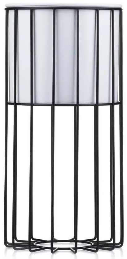 KOVOVÝ KVETINÁČ SO STOJANOM GLAM 42X20 CM BIELA/ČIERNA