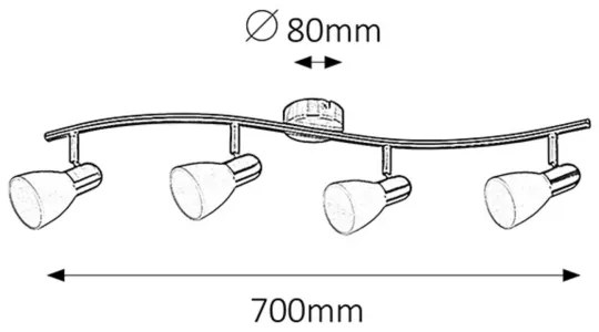 Rabalux 6304 - Bodové svietidlo SOMA 4xE14/40W/230V