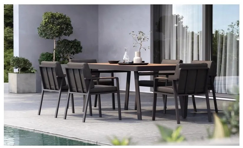 Záhradný jedálenský stôl HIGOLD Nofi čierny - 6-miestny