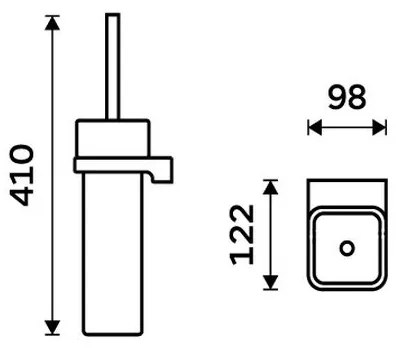 NIMCO MAC 29094K-90 - Nástenná WC štetka MAYA biela/matná čierna
