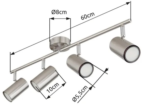Globo 57914-4N - Bodové svietidlo ALLVI 4xGU10/25W/230V chróm