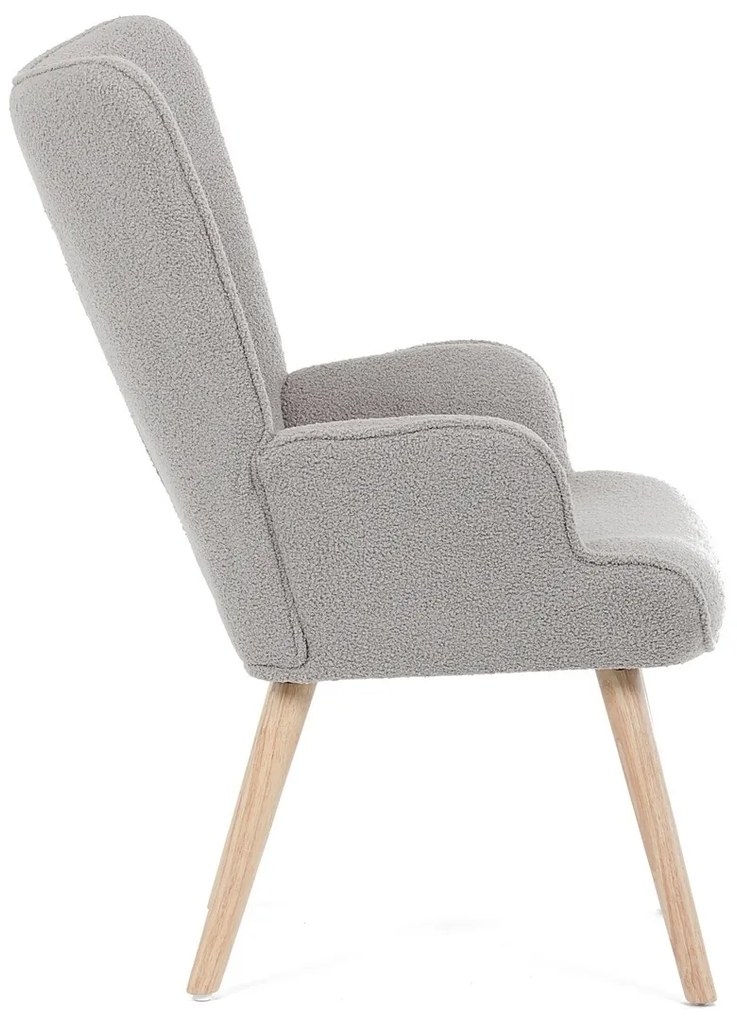 Kreslo s ušami Bouclé GREY2, sivá