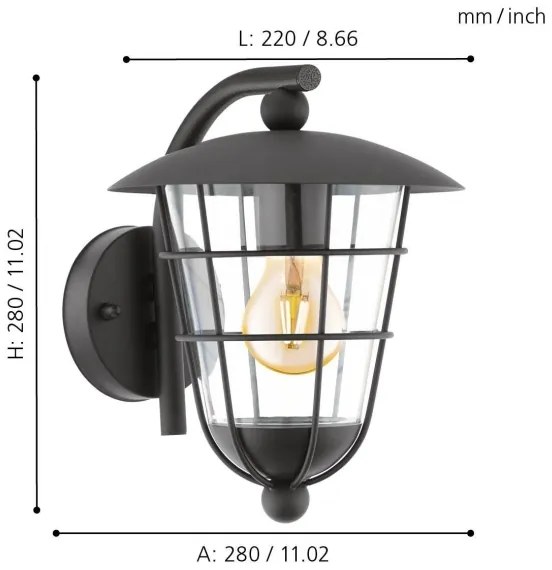 Eglo 94841 - LED Vonkajšie svietidlo PULFERO 1xE27/8,5W/230V IP44
