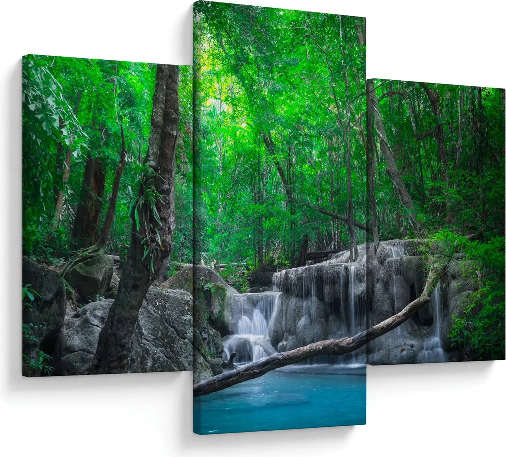 Obraz - Vodopád Erawan, Kanchanaburi, Thajsko (90x60 cm)