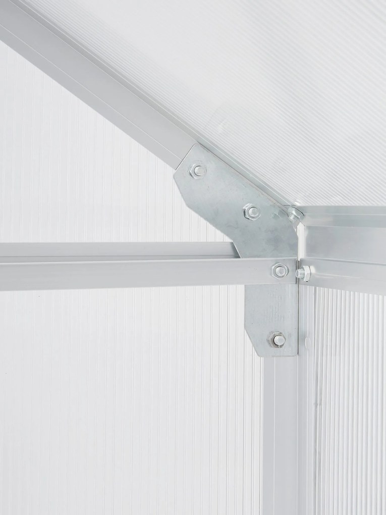 Skleník so základňou BestBerg SBP-4 / 3,6 m² / 190 x 190 x 201 cm / strieborná