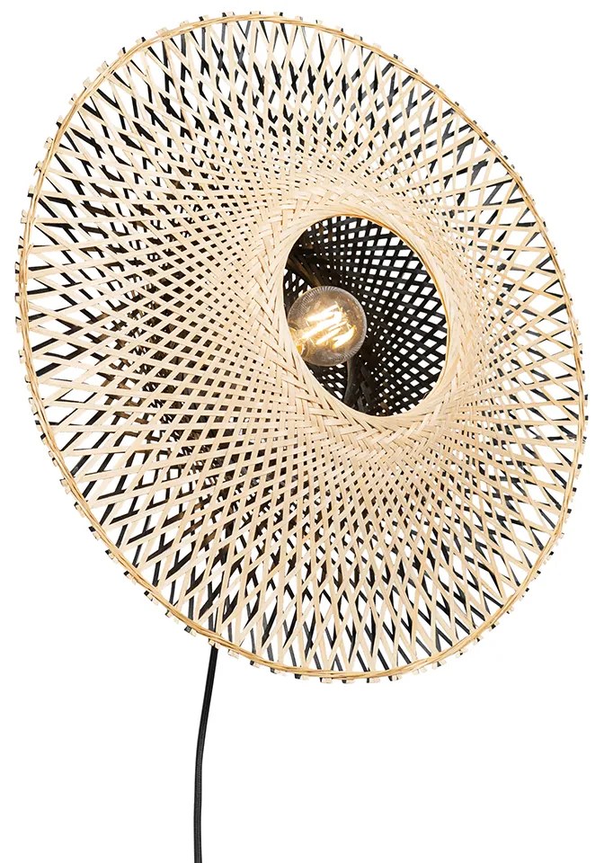 Inteligentná nástenná lampa bambus 50 cm so zástrčkou vrátane Wifi A60 - Rina