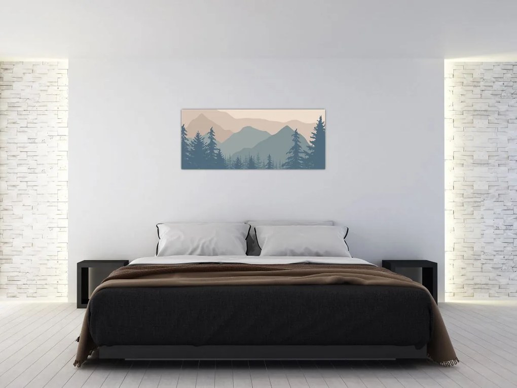 Obraz - Tyrkysové hory N⁰2 (120x50 cm)
