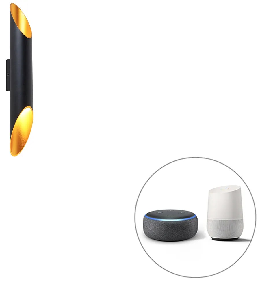 Inteligentná nástenná lampa čierna 5,6 cm vrátane 2 Wifi GU10 - Organo