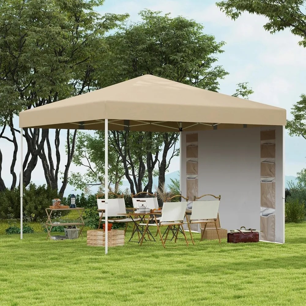 Pavilón so zadnou stenou s vreckami 3×3×2,8 m, béžový