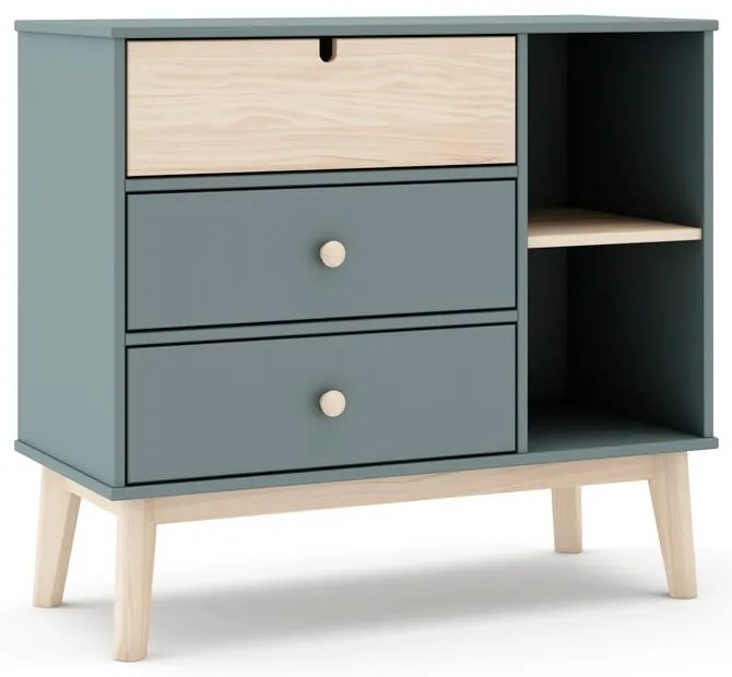 Detská komoda sivozelená 90x81x40 cm Estefania – Marckeric