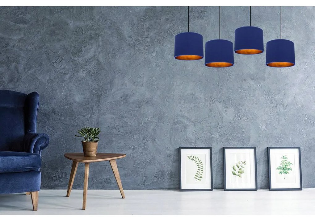 Závesné svietidlo Shade, 4x textilné tienidlo (mix 6 farieb), g
