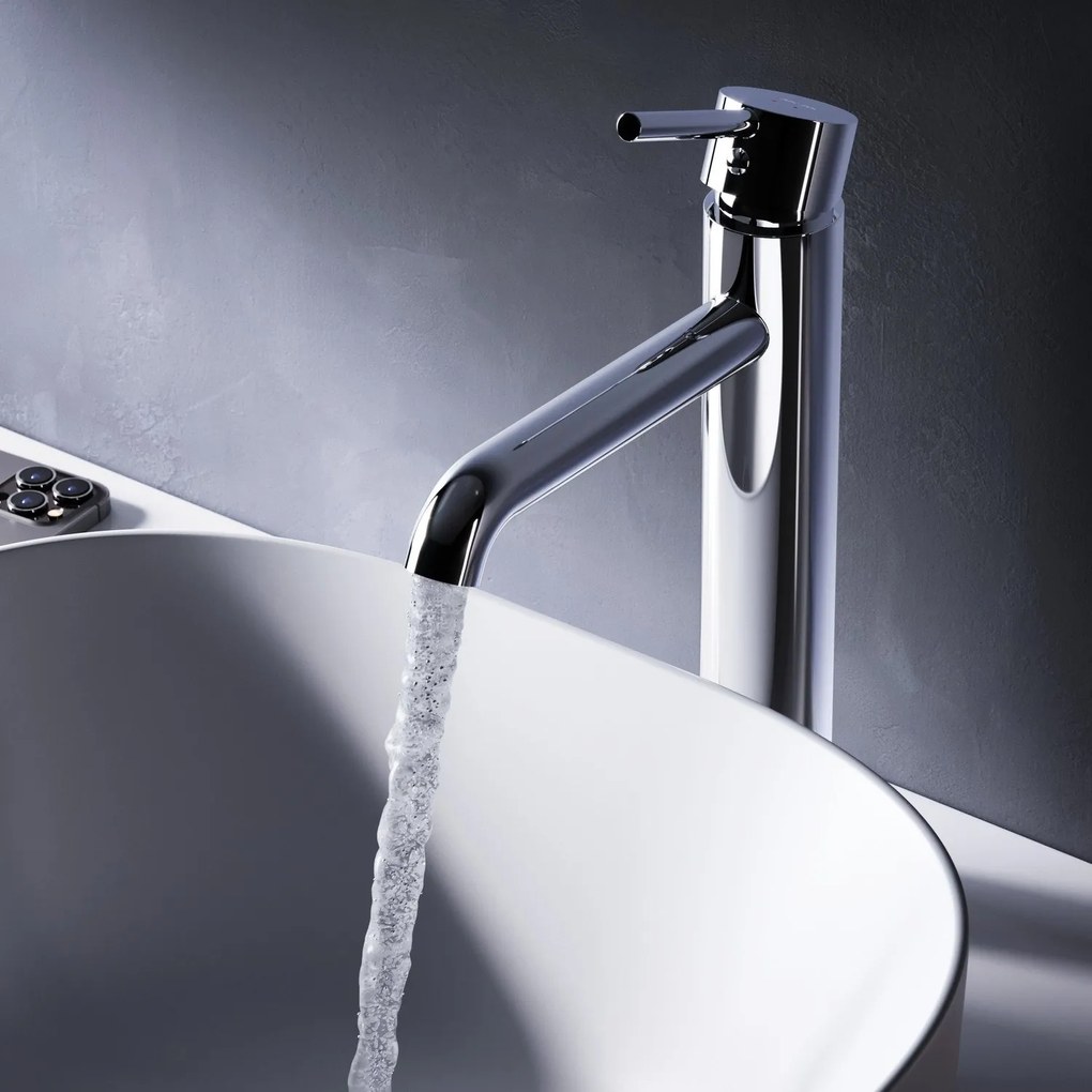 Umývadlová batéria AM.PM Spike FPA92200 vysoká jednopáková s odtokovým ventilom, chróm