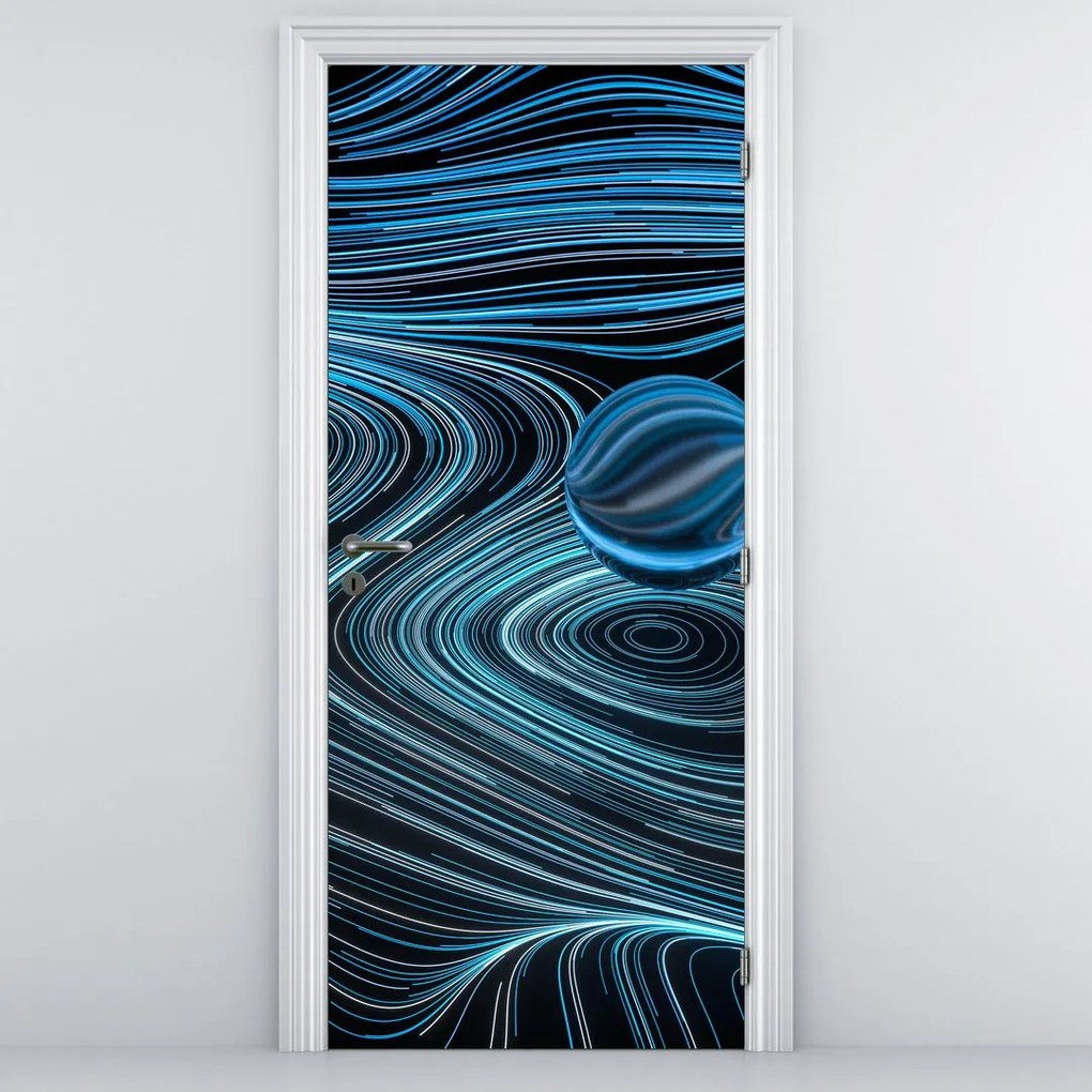 Fototapeta na dvere - Modrá abstrakcia (95x205cm)