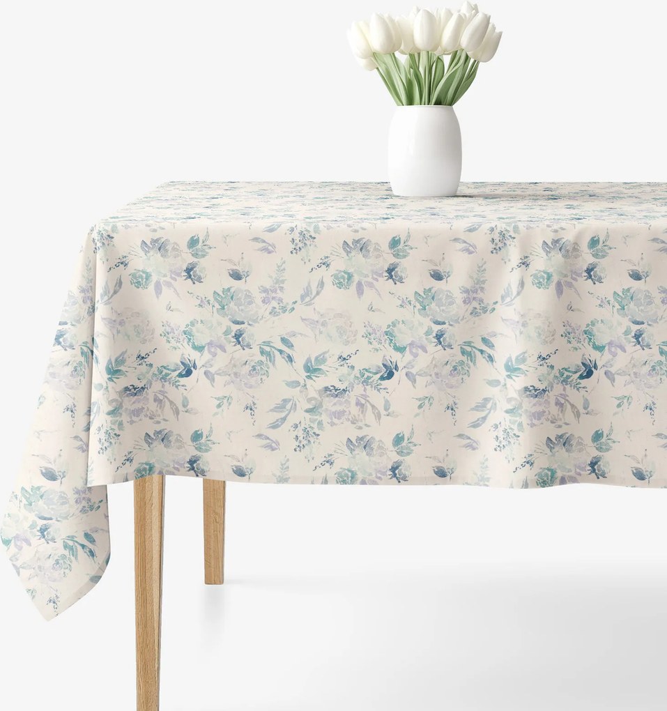 Goldea hranatý obrus valencia - otlačky rastlín 100 x 100 cm