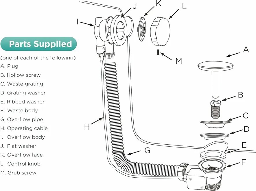 Erga Pureline, vaňová odtoková a prepadová súprava, dĺžka 650 mm, bowden, chrómová, ERG-V08-PURELINE-SIPHON60-CR