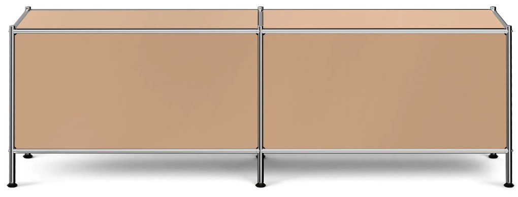 Nízky kovový stolík »CN3« s priehradkami, karamelová