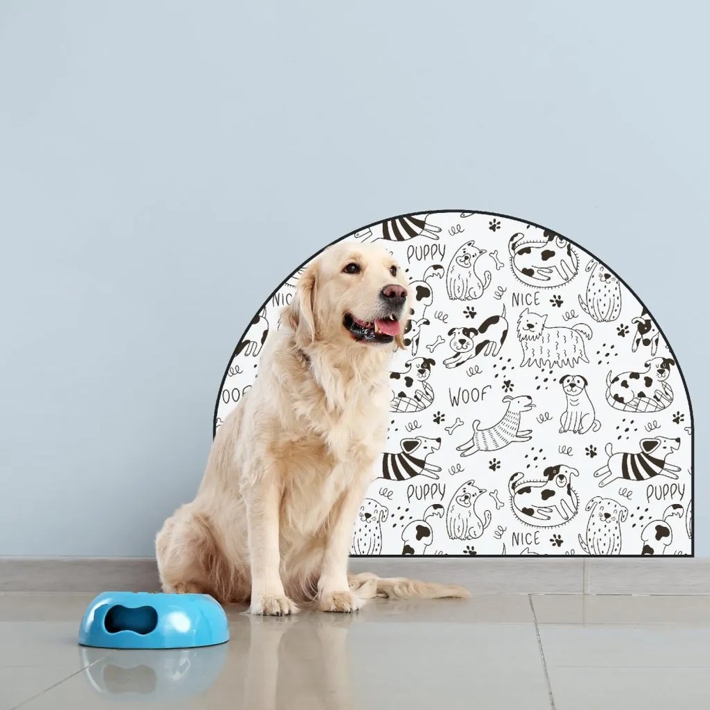 PIPPER. Ochranná textilná nálepka na stenu - Oblúk - Veselé psy Veľkosť: 83x60cm, Motív: bez mena