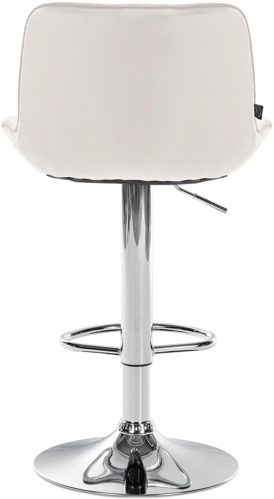 Design-Shop 2x Barová stolička Vonore - zamat, chróm rám - Krémová