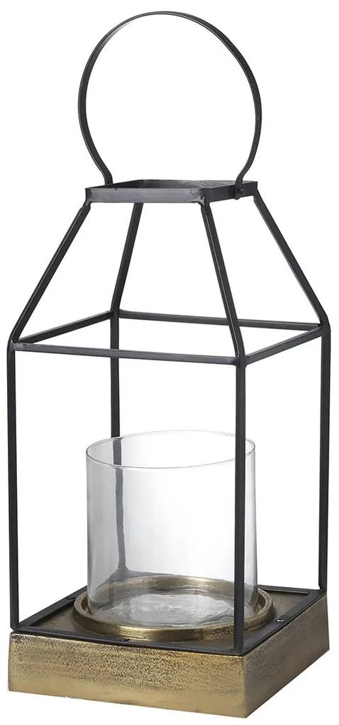 Bronzovo-čierny kovový lampáš Cherwell - 17*17*32cm