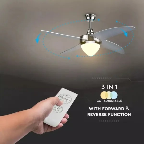 LED Stropný ventilátor LED/15W/230V 3000K/4000K/6400K + diaľkové ovládanie