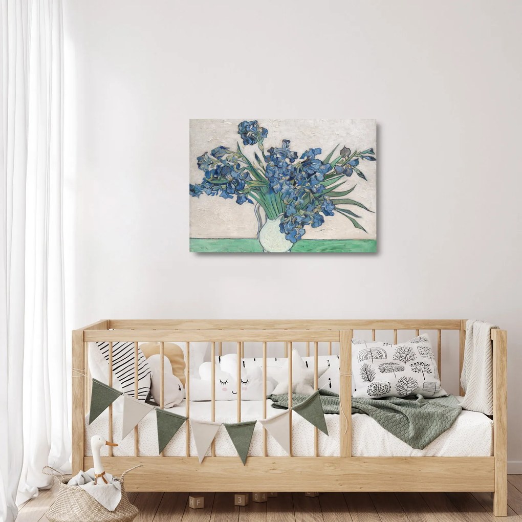 Sklenený obraz - Vincent van Gogh, Irises, reprodukcia (70x50 cm)