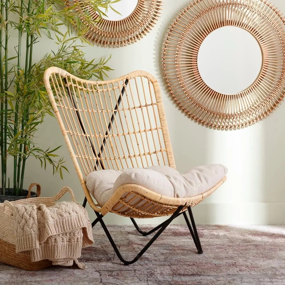 Kreslo s výpletom v prírodnej farbe – Ixia