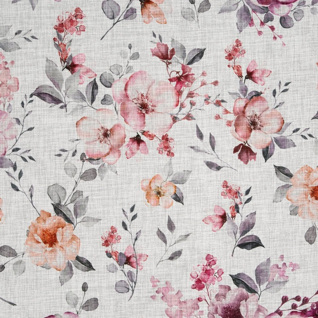 ZÁVES NA KRÚŽKOCH ABRIL 140X250 CM KVETY