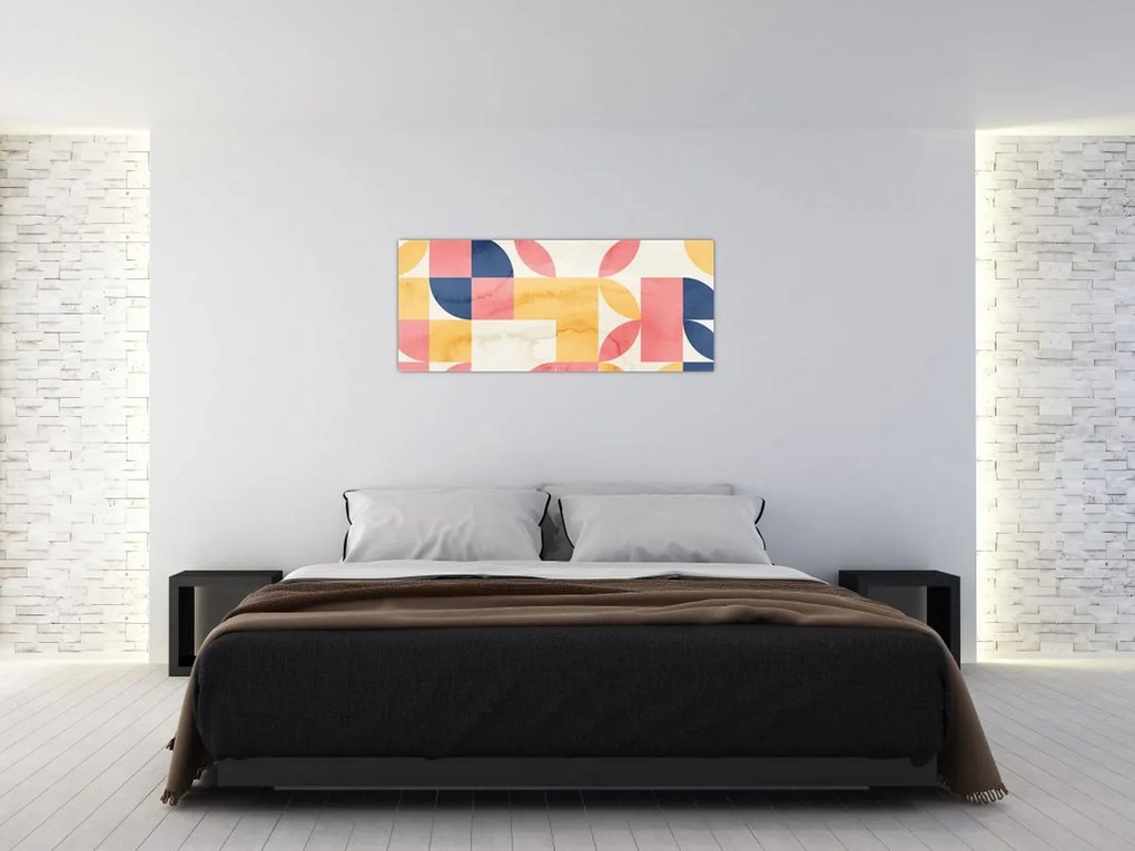 Obraz - Abstrakcia s retro vzormi (120x50 cm)