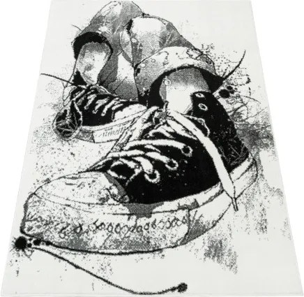 Koberec Lima 9365A biely / čierny