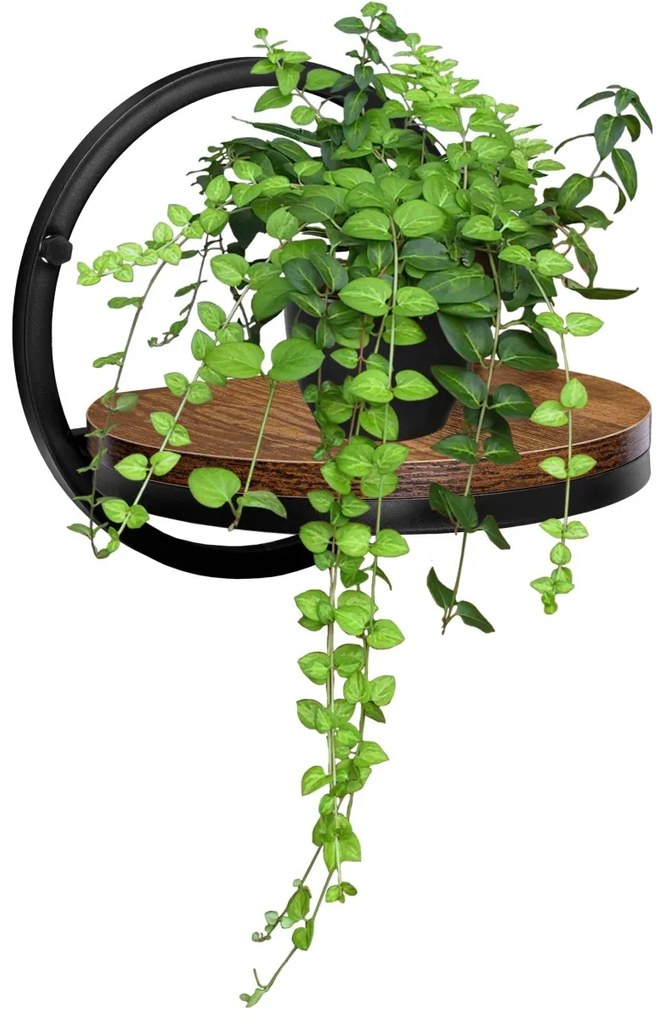 Závesný stojan na kvety EBRO RUSTIC hnedý/čierny