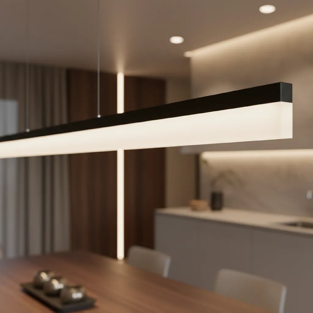 Toolight Toolight, LED stropné svietidlo 200cm, 48W, 4000K, APP1695-CP, čierna, OSW-07892