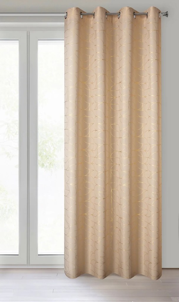 ZÁVES NA KRÚŽKOCH EVI 140X250 CM BÉŽOVÁ