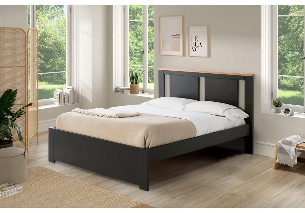 Tmavosivá dvojlôžková posteľ s roštom 140x190 cm Enara – Marckeric