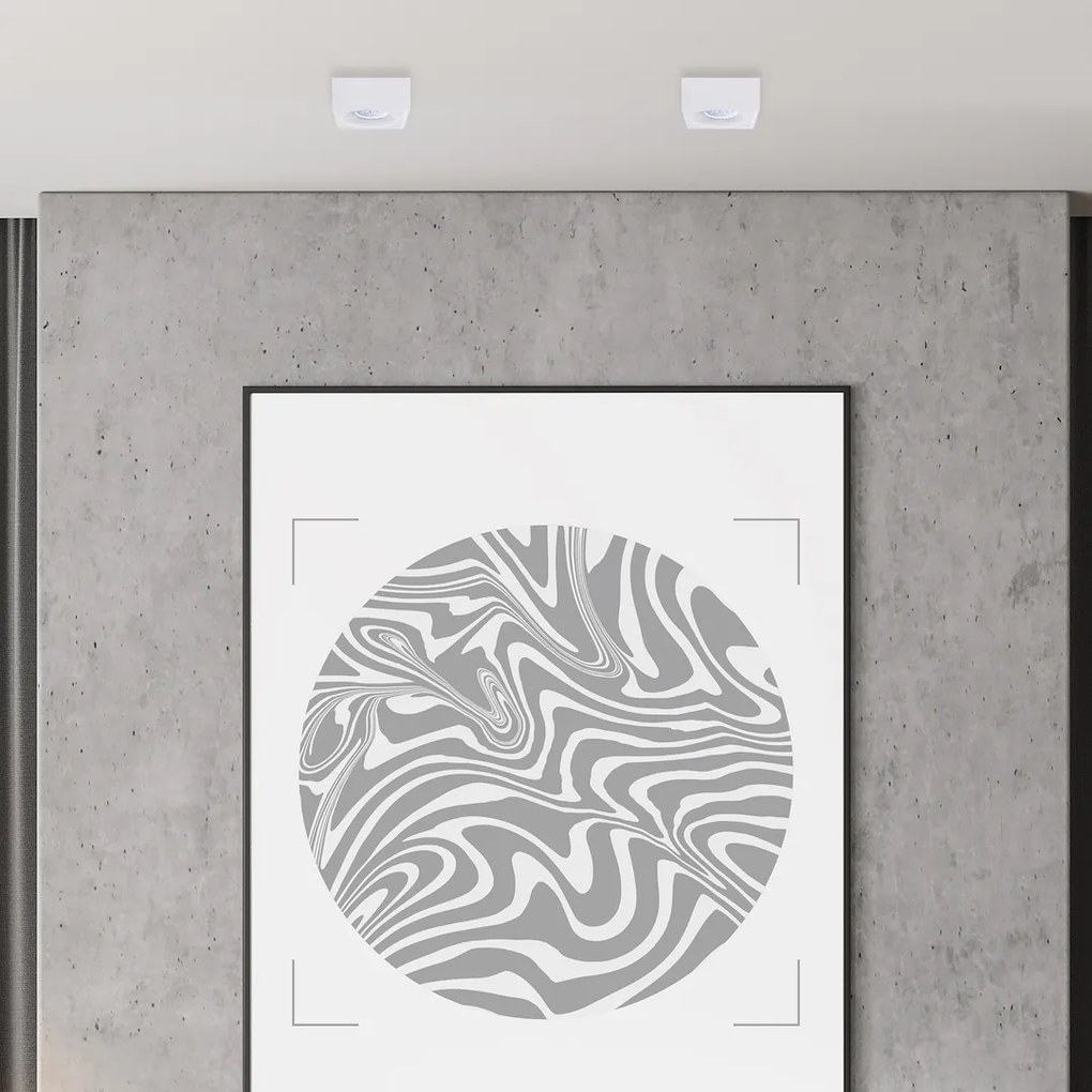 Podhľadové svietidlo Bali Square, 1x biele kovové tienidlo, w