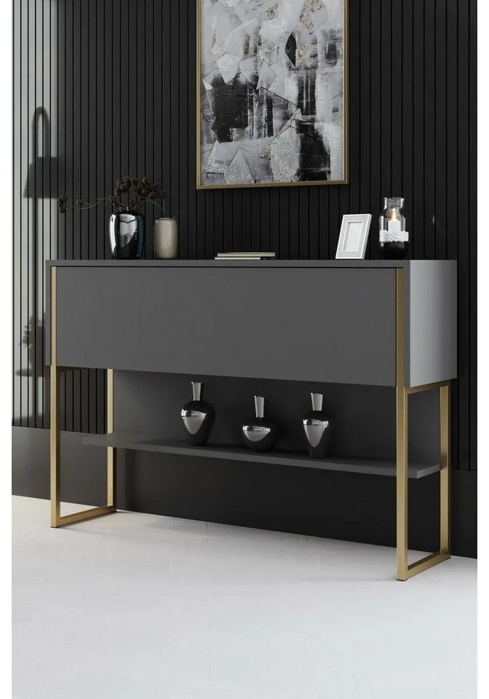 Komoda Luxe Anthracite and Gold