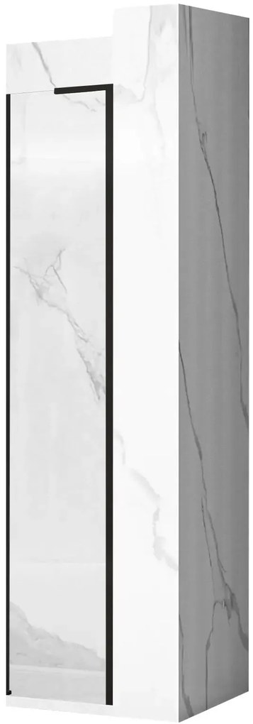 Rea Hugo, sprchová zástena 30x200 cm s magnetickým profilom, čierna matná, REA-K6606