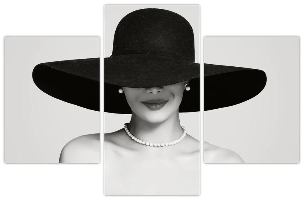 Obraz - Žena s klobúkom (90x60 cm)