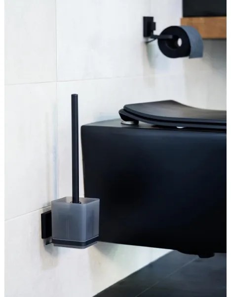 WENKO 71450800 - WC sada VACUUM-LOC QUADRO ED 9,5x37 cm čierna