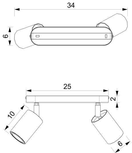 Bodové svietidlo BELLO 2xGU10/8W/230V čierna