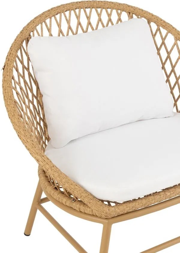 Béžové ratanové kresielko Zayo Beige - 59*74*81cm