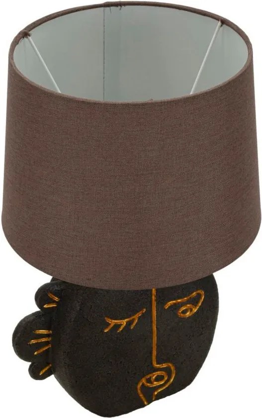 Hnedá stolová lampa s textilným tienidlom (výška 39,5 cm) Tribal – Mauro Ferretti
