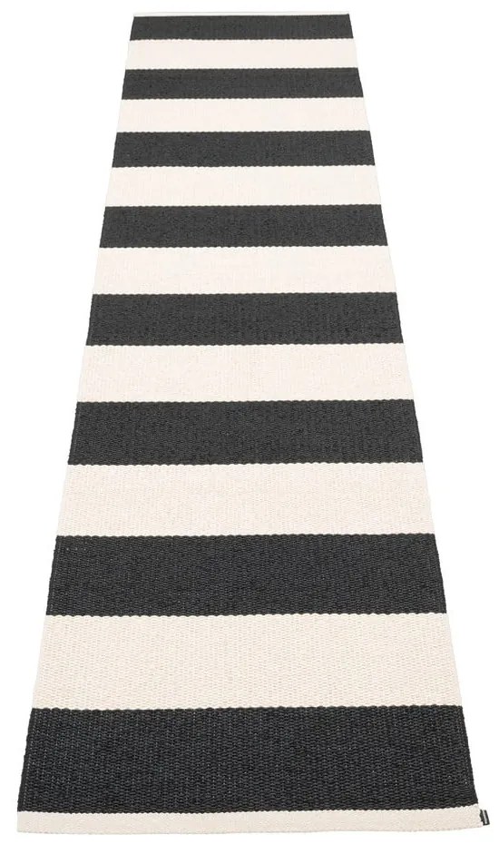 Čierno-biely vnútorný a vonkajší behúň 70x300 cm Bob Black Vanilla – Pappelina