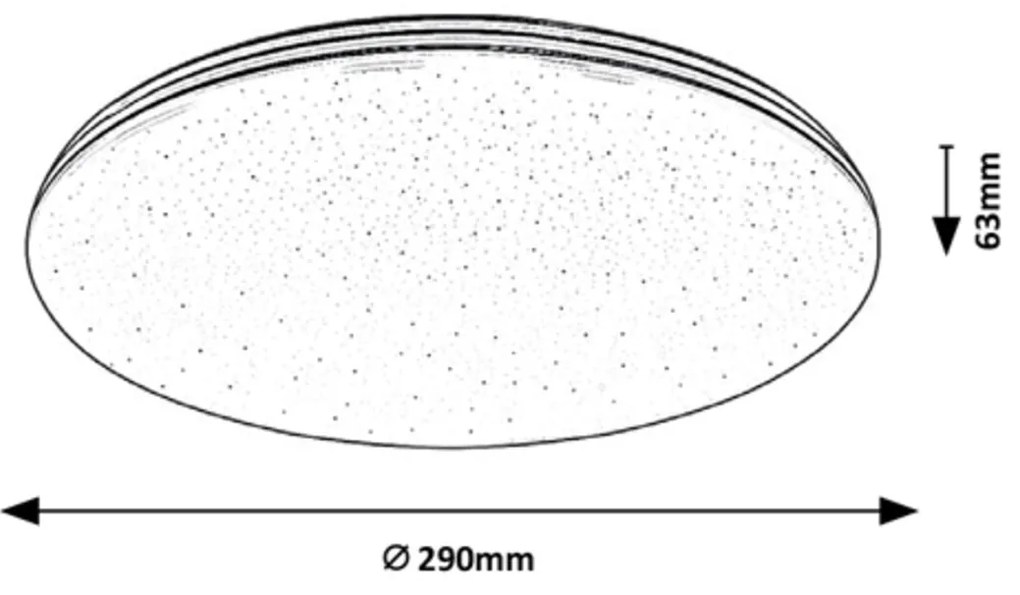 RABALUX LED stropné osvetlenie do kúpeľne s hviezdnou oblohou TOMA, 20W, denná biela, 29cm, okrúhle