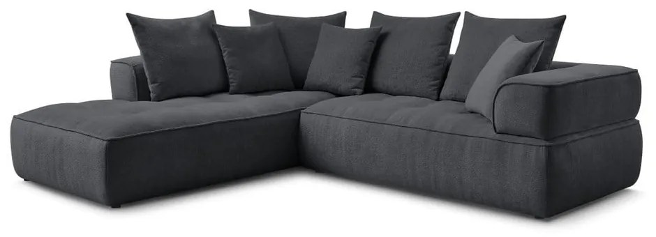 Tmavosivá ženilková rohová pohovka (ľavý roh/do L) Whesley – Bobochic Paris