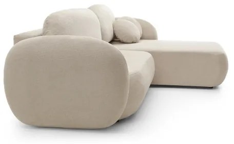 Rohová rozkladacia sedacia súprava s úložným priestorom do L OLBIA pravá béžová