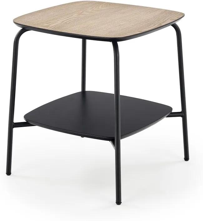 Konferenčný stolík GENUA LAW1 45x45 cm jaseň / čierna Halmar