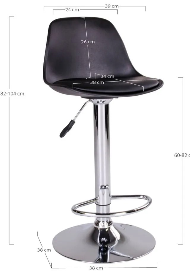 Čierne otočné barové stoličky v súprave 2 ks 82 cm Trondheim – House Nordic