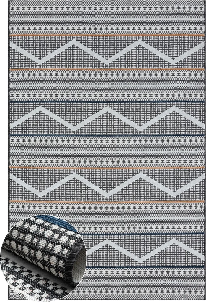 My Flair, Kusový koberec Midnight schwarz – na von aj na doma, 160x230, viacfarebná, chodba / predsieň