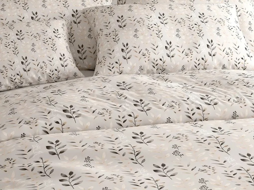 Krepové obliečky SALVIA POLY sivohnedé Rozmer obliečky: 2 ks 70 x 90 cm | 200 x 220 cm